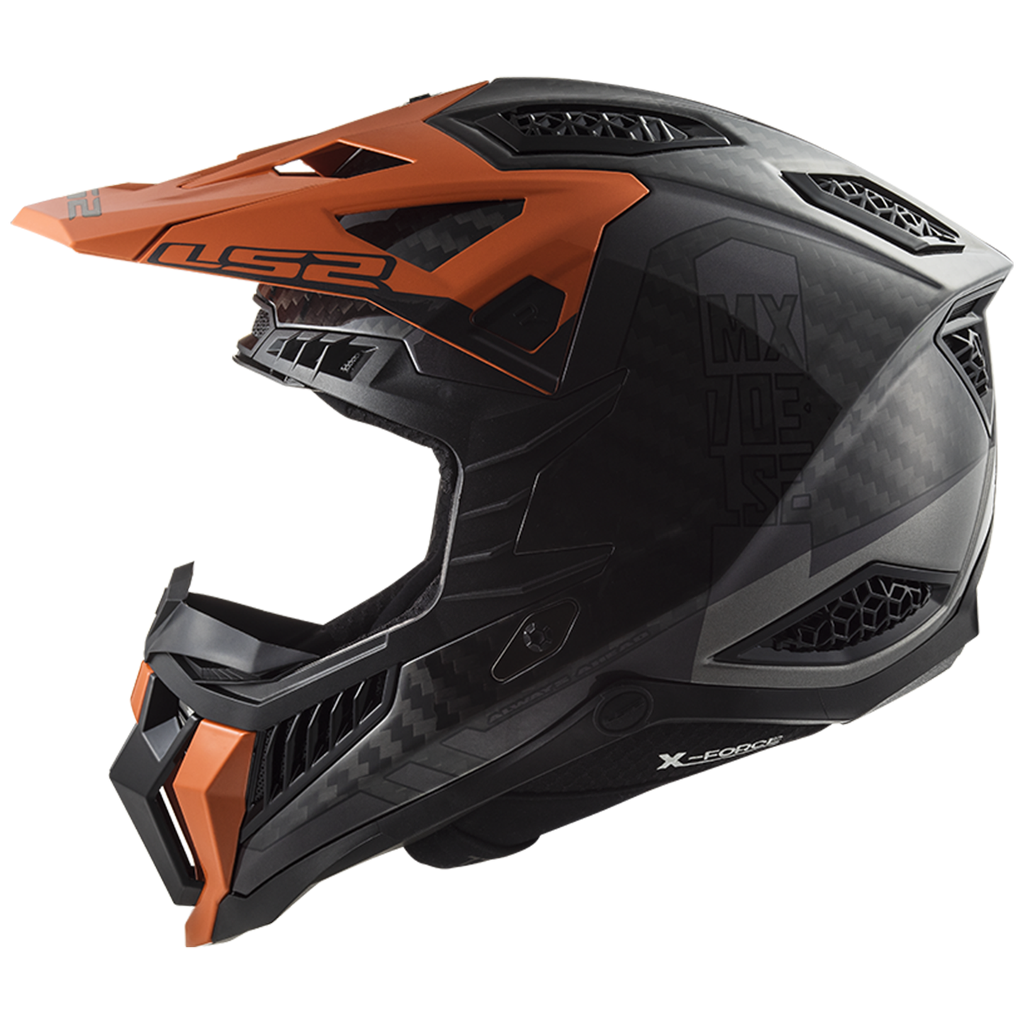 LS2 MX703 X-Force Carbon - Victory Titanium Orange