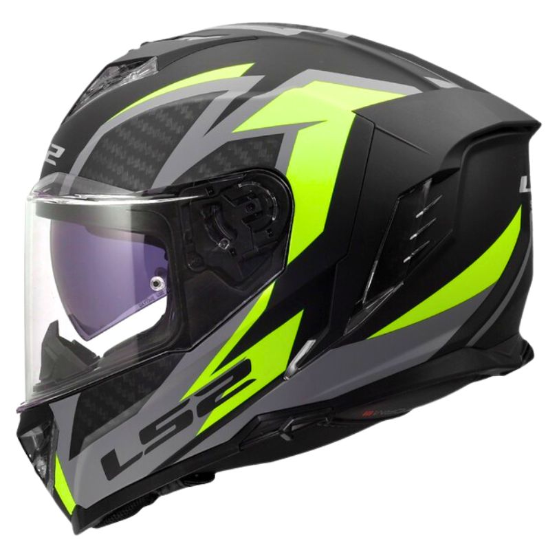 LS2 LS2 FF818 STORM III DYNAMO BLACK H-V YELLOW - Front View
