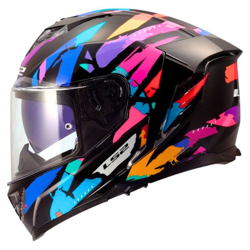 LS2 LS2 FF818 STORM III KAOS BLACK PURPLE BLUE - Front View