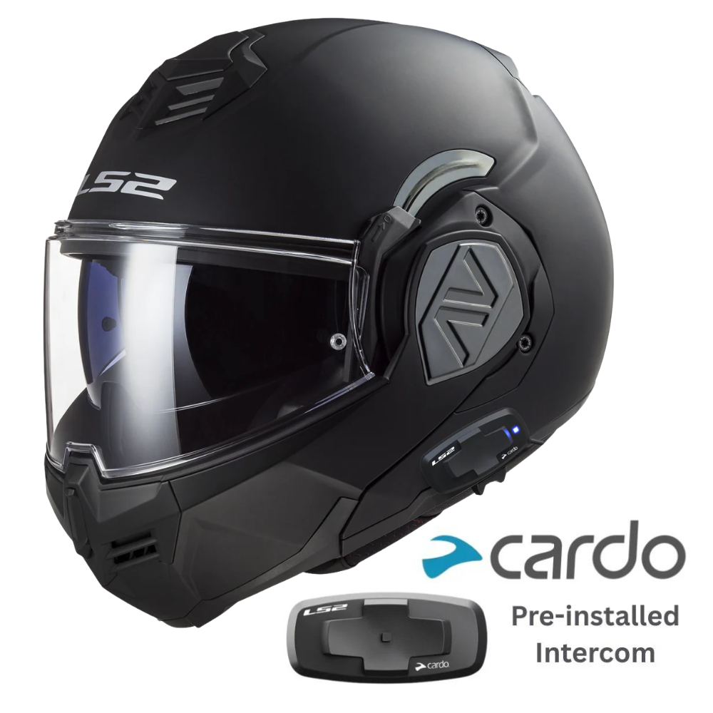 LS2 FF906 ADVANT SOLID MATT BLACK with LS2-4X UCS INTERCOM PREINSTALLED