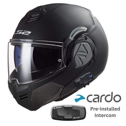 LS2 FF906 ADVANT SOLID MATT BLACK with LS2-4X UCS INTERCOM PREINSTALLED