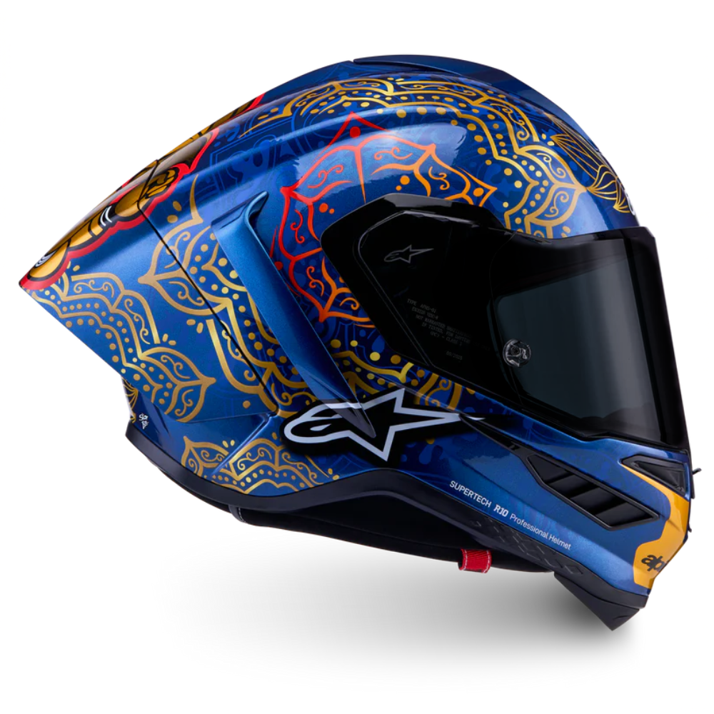 Alpinestars Supertech R10 Martinator Thai Helmet (Limited Edition) Blue Black Red Gold Glossy
