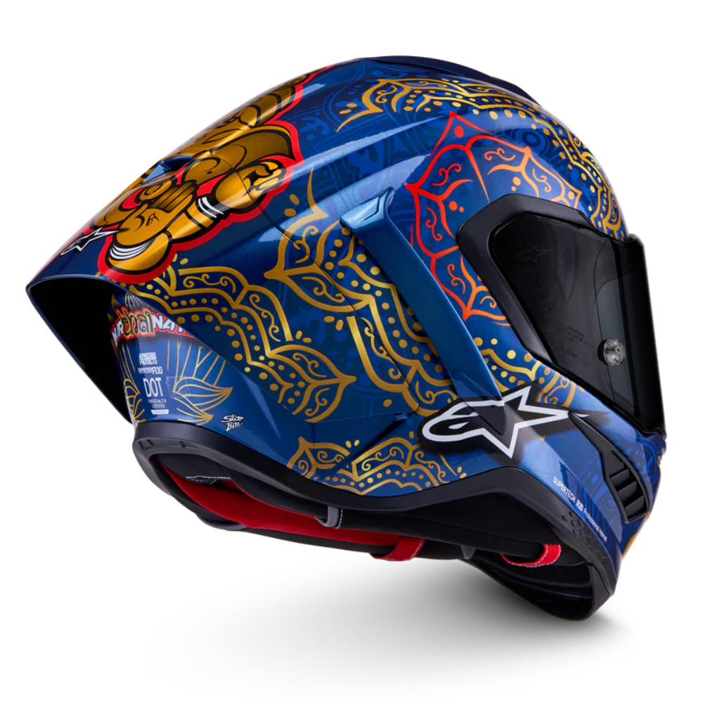 Alpinestars Supertech R10 Martinator Thai Helmet (Limited Edition) Blue Black Red Gold Glossy