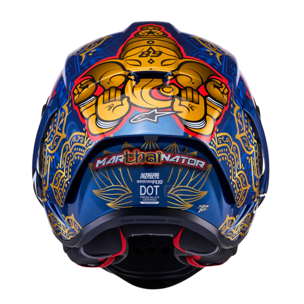 Alpinestars Supertech R10 Martinator Thai Helmet (Limited Edition) Blue Black Red Gold Glossy