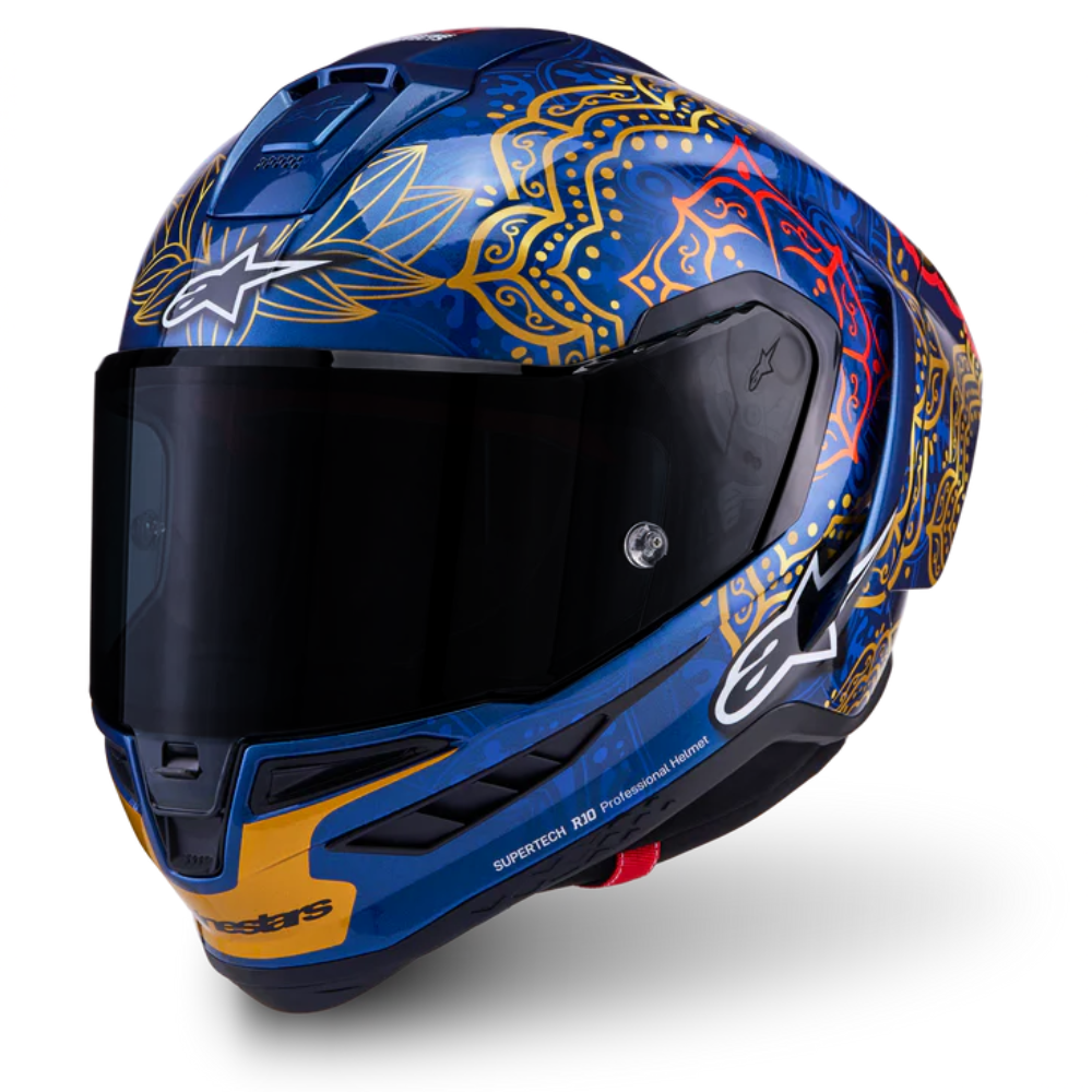Alpinestars Supertech R10 Martinator Thai Helmet (Limited Edition) Blue Black Red Gold Glossy