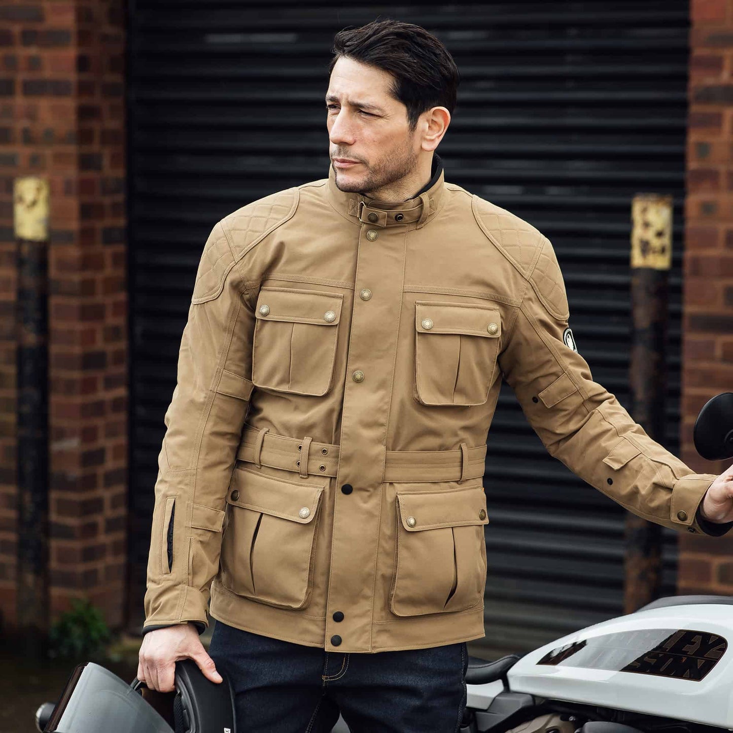 Merlin Burslem Eco Laminated Jacket - Sand