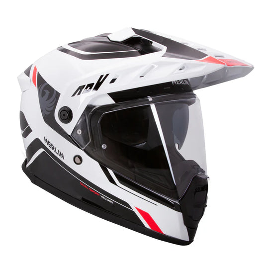 Merlin Torres Block White Red Adventure Helmet