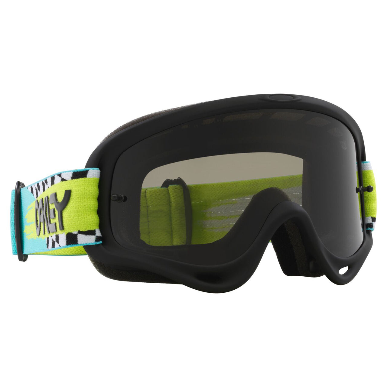 Oakley Oakley O Frame MX Goggle (Herlings Teal Checks) Dark Grey Lens - Side View