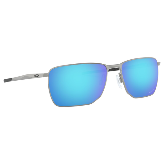Oakley Ejector Sunglasses (Satin Chrome) Prizm Sapphire Lens
