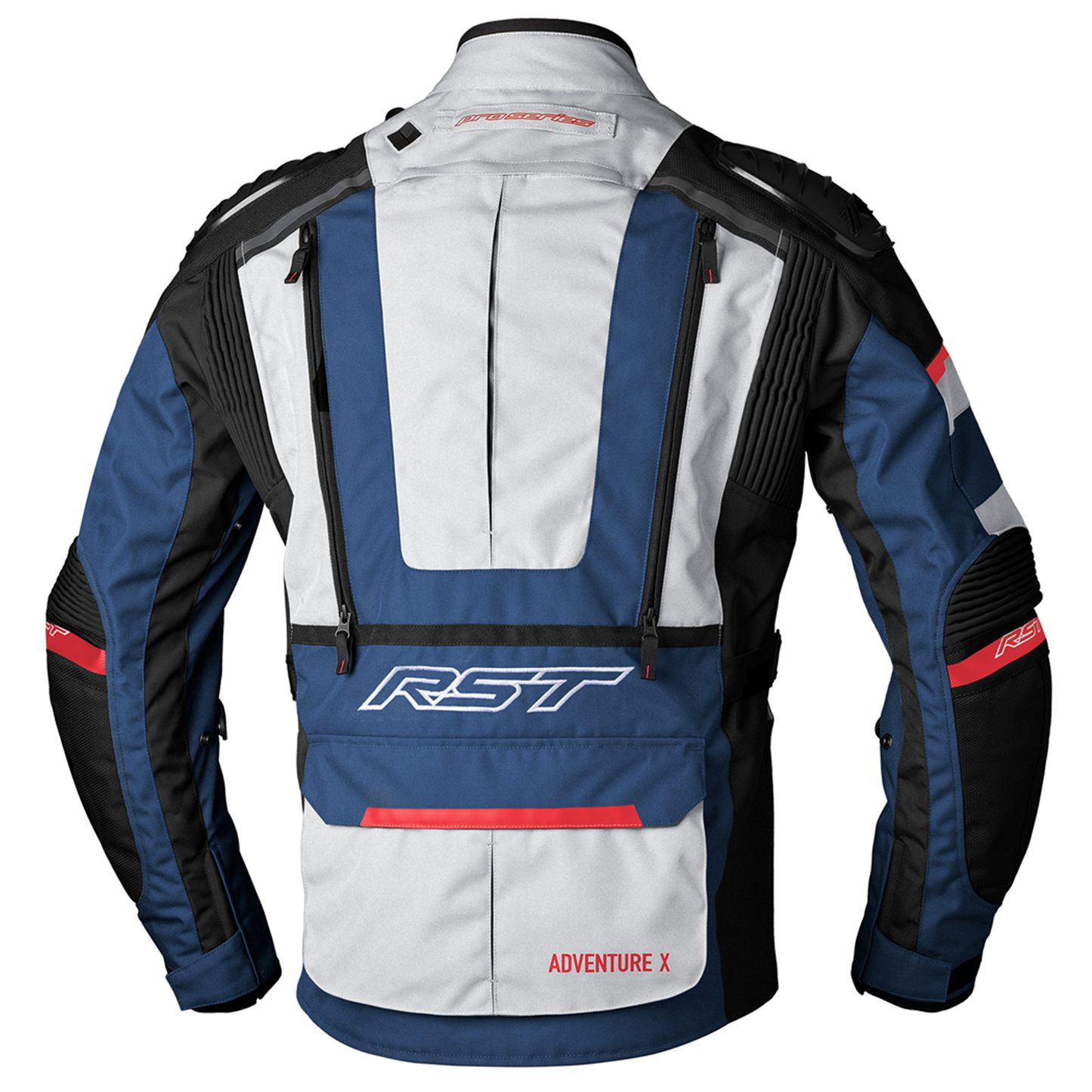 RST Adventure-X CE Men's Textile Jacket - Silver/Blue/Red (2409)