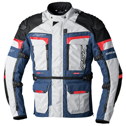 RST Adventure-X CE Men's Textile Jacket - Silver/Blue/Red (2409)