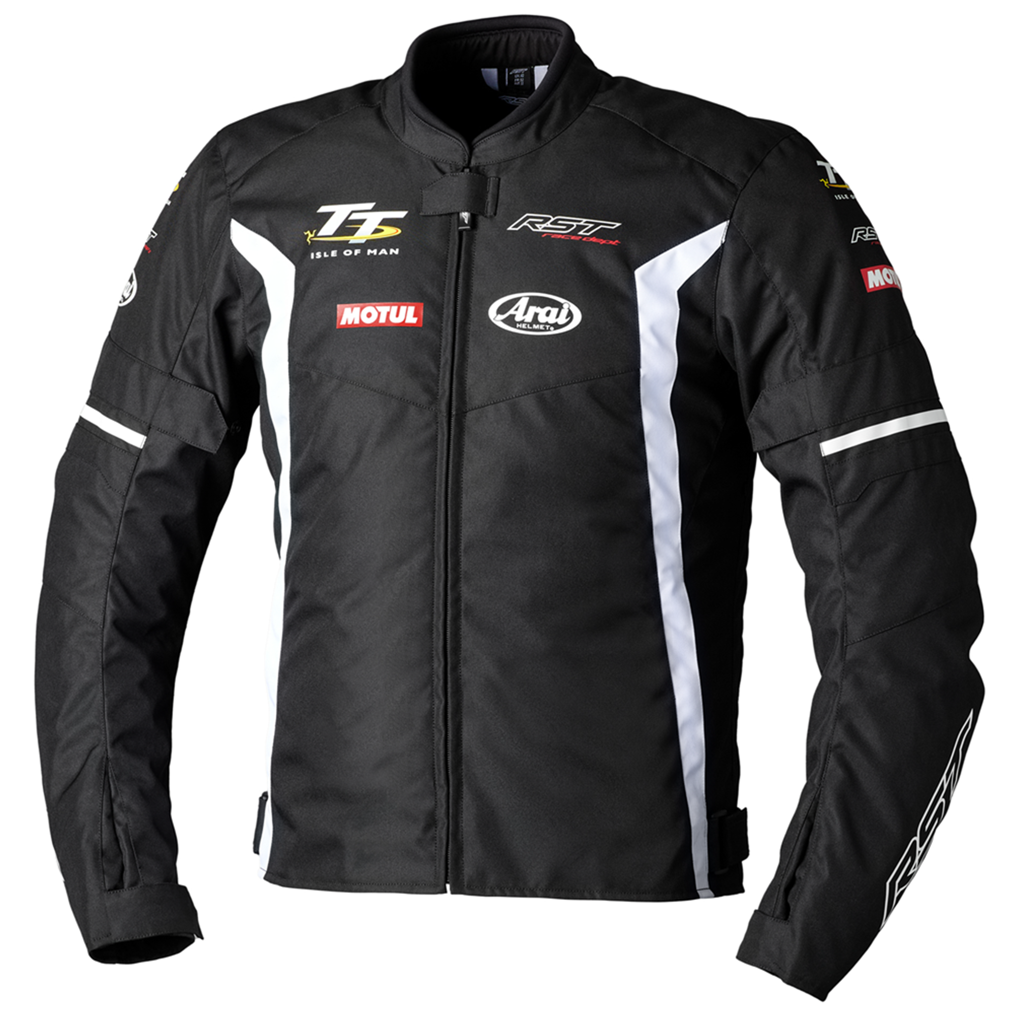 RST IOM TT Team Evo Textile Jacket - Black/White – Gear Change Online