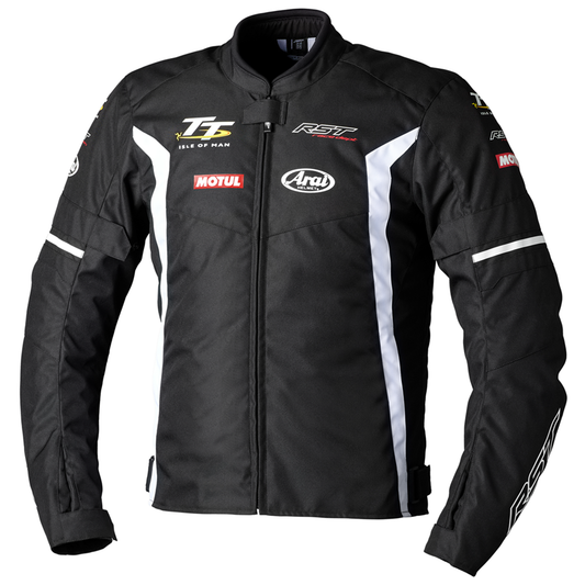 RST IOM TT Team Evo Textile Jacket - Black/White