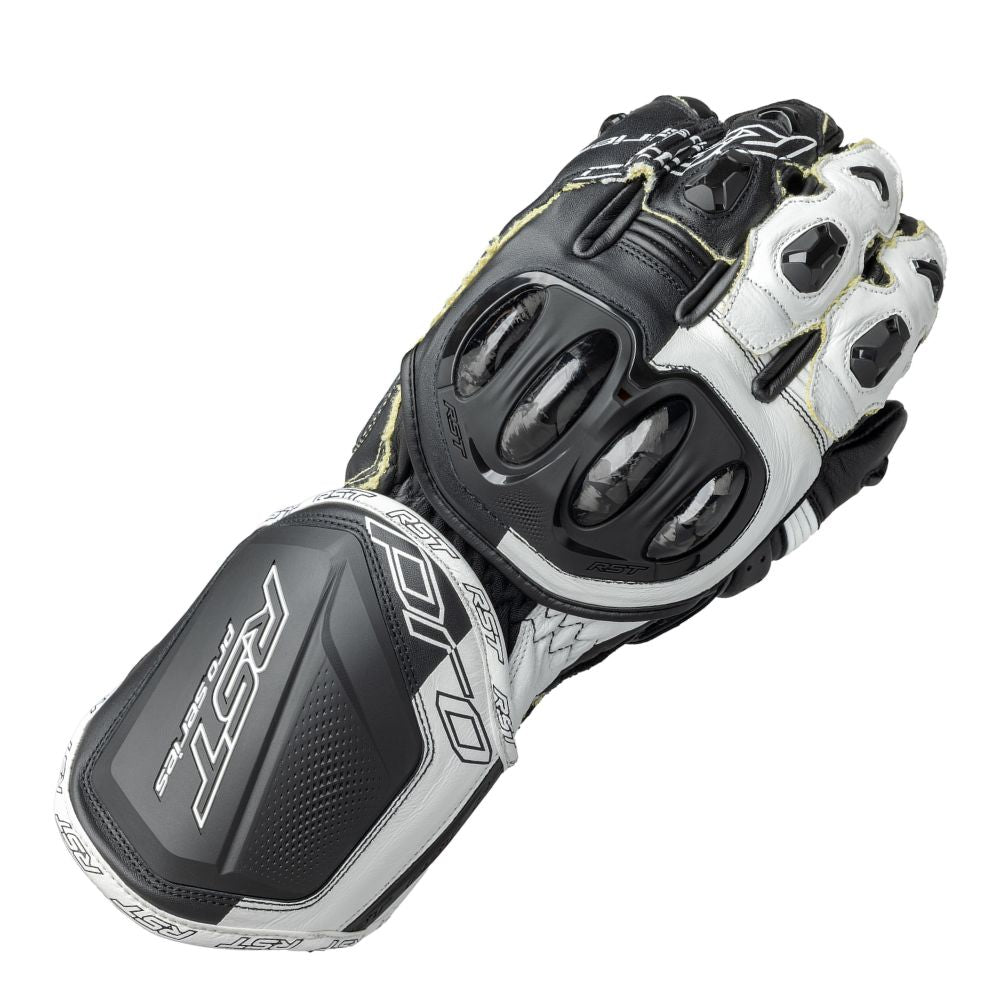 RST RST Pro Series GP D30 Gloves Black / White - Front View