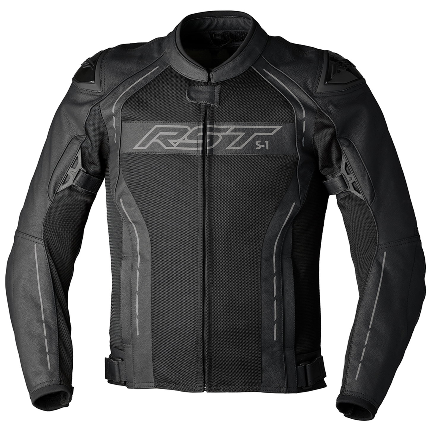 RST S1 Mesh Mens Leather Jacket (CE) - Black/Black (3465)