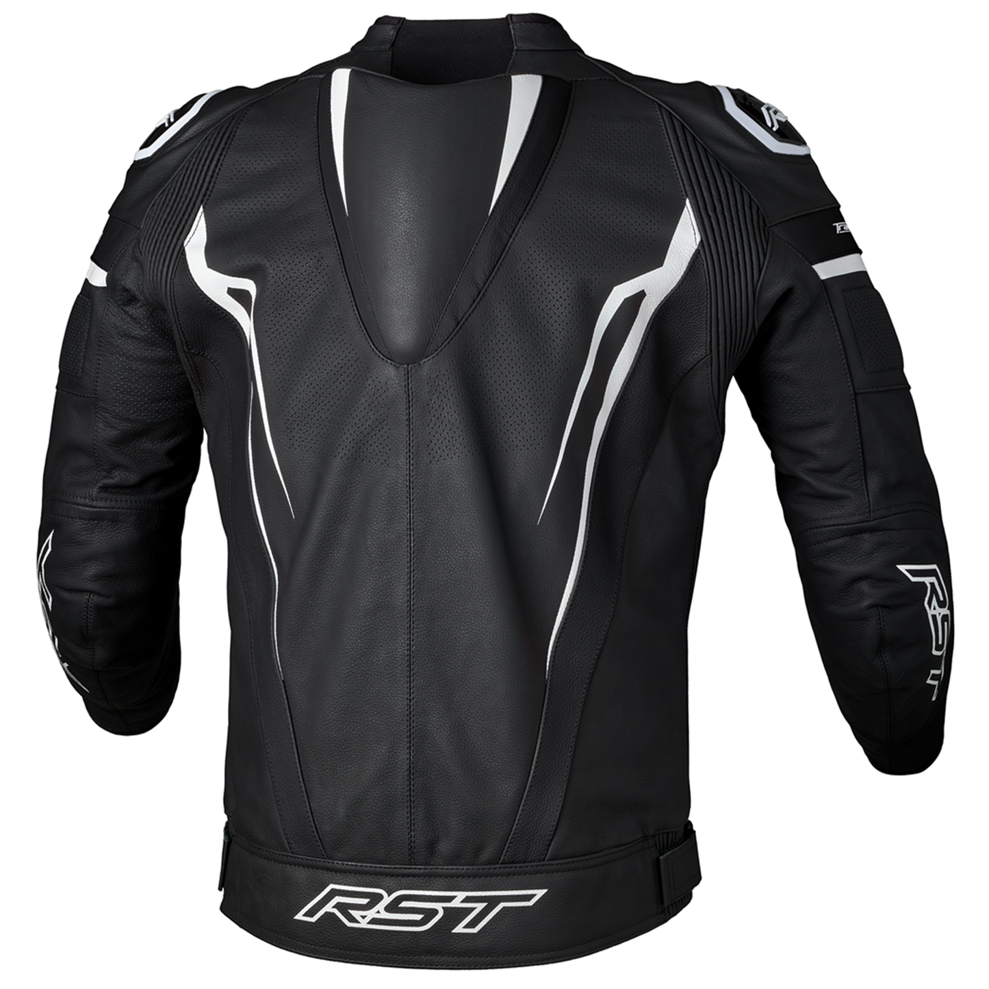 RST Tractech Evo 5 Leather Jacket (CE) - Black/White/Black