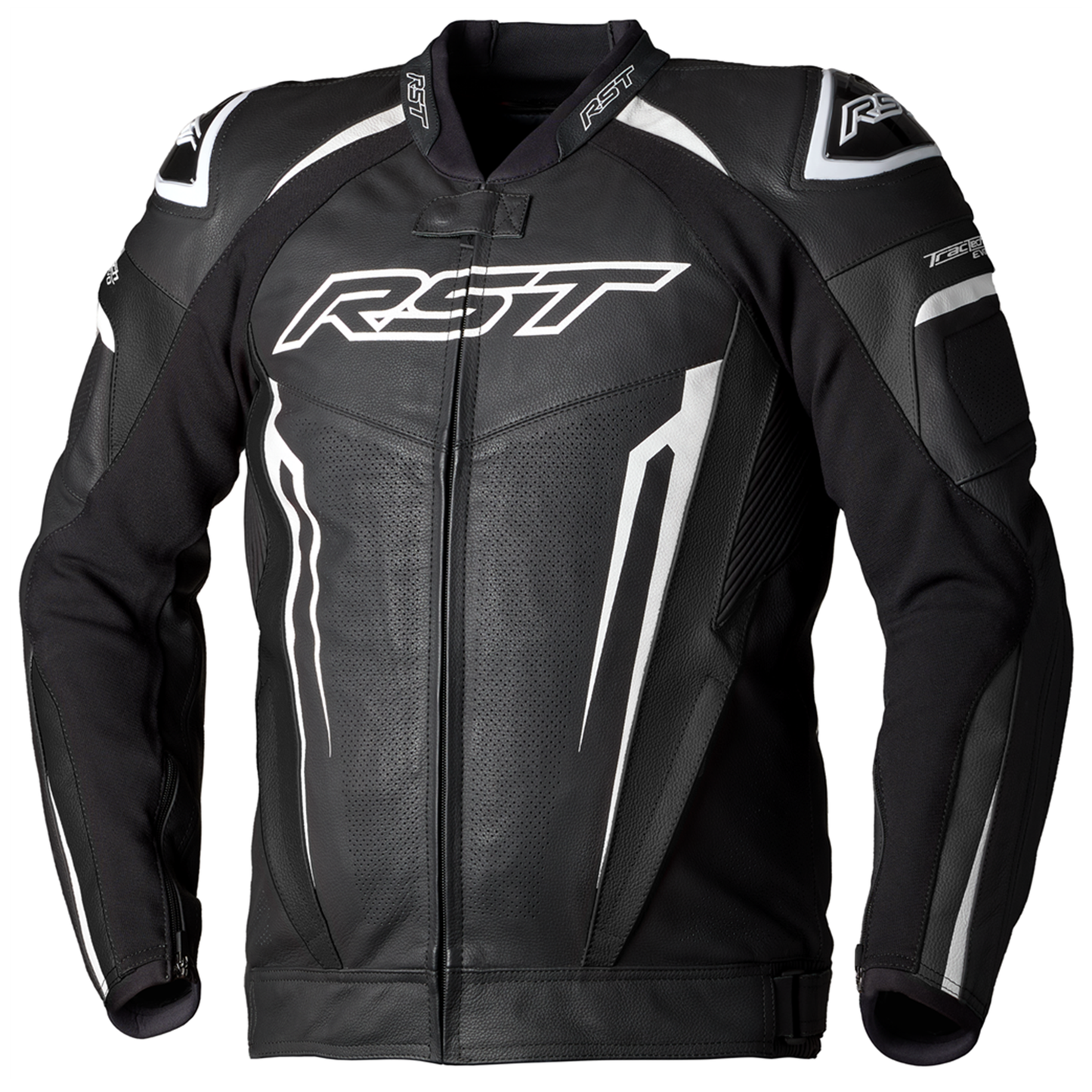 RST Tractech Evo 5 Leather Jacket (CE) - Black/White/Black