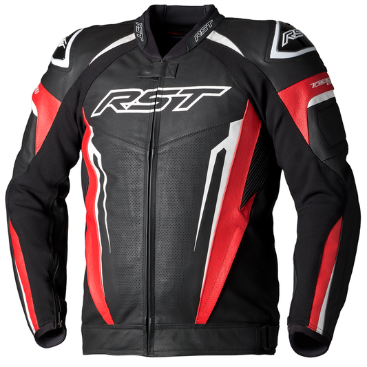 RST Tractech Evo 5 Leather Jacket (CE) - Red/Black/White