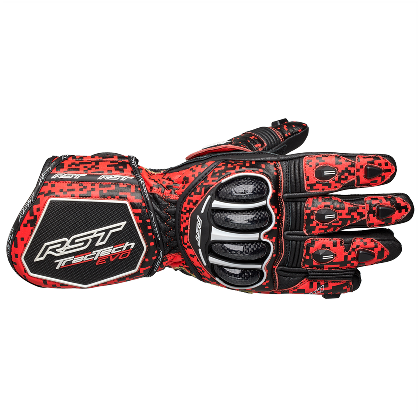 RST Tractech Evo 4 (CE) Gloves - Flo Red/Black