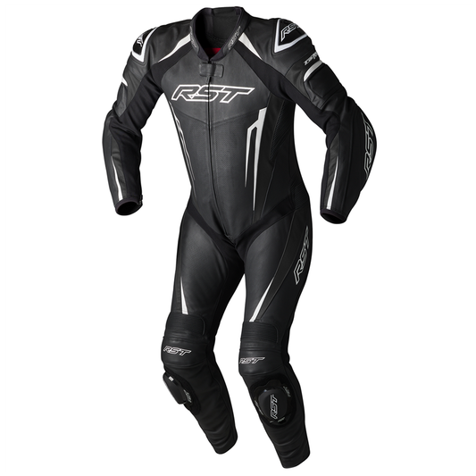 RST Tractech Evo 5 One Piece Leather Suit (CE) - Black/White/Black