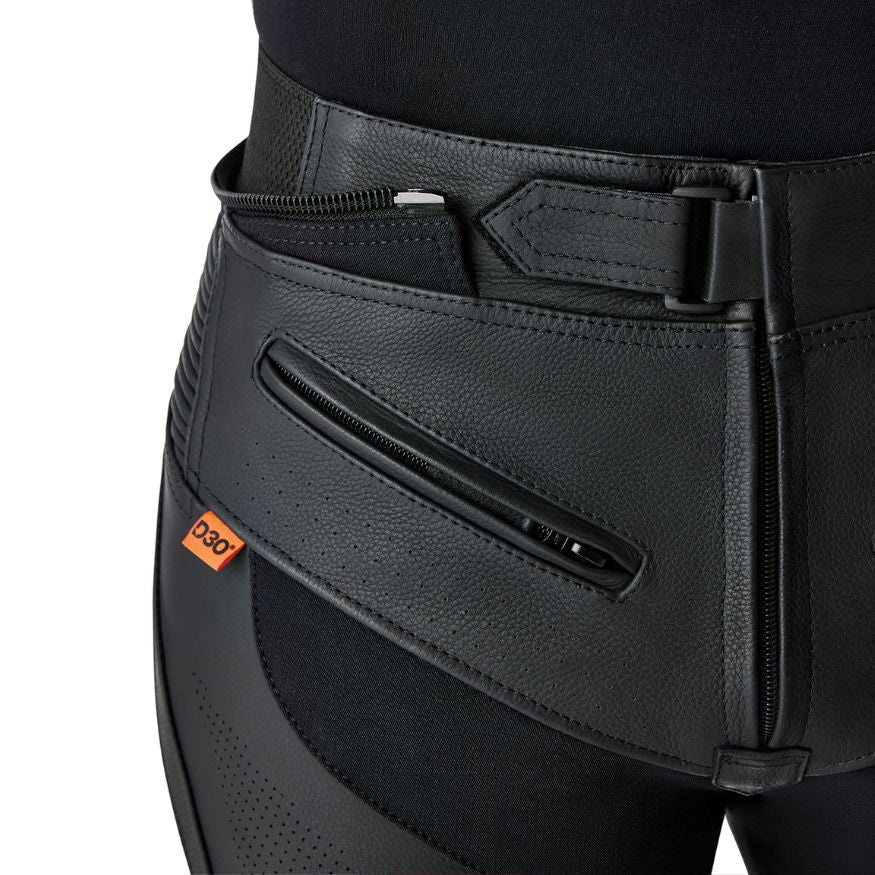 RST RST Tractech Evo D30 Leather Regular Pants Black/Flo Red - Detail View