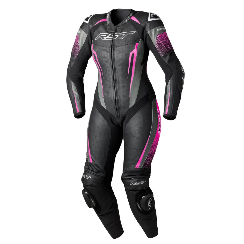 RST RST Tractech Evo D30 Leather Suit Pink - Front View