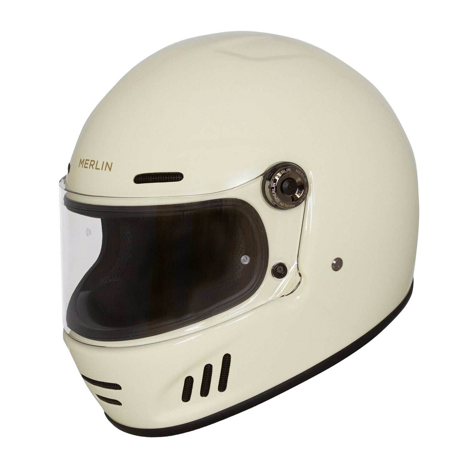 Merlin Merlin Revival Vintage White Helmet - Front View