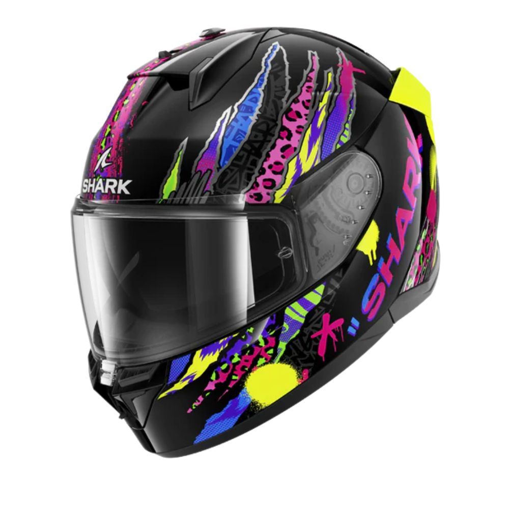 Shark SHARK D-SKWAL 3 FAWN Black / Purple / Blue / Yellow - Front View