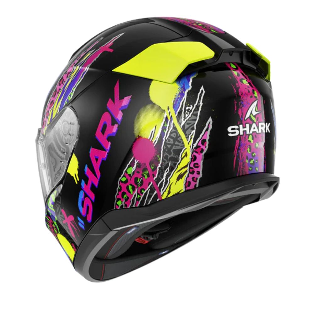 Shark SHARK D-SKWAL 3 FAWN Black / Purple / Blue / Yellow - Rear View