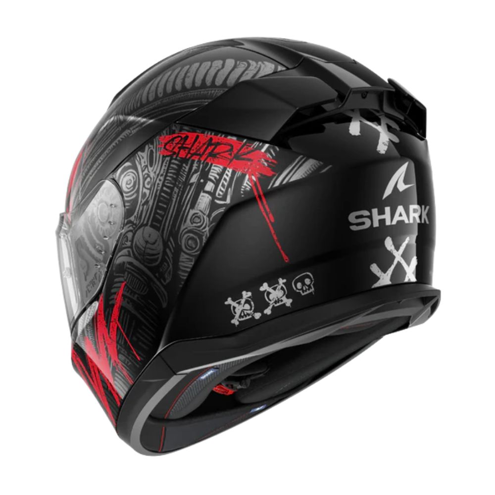 Shark SHARK D-SKWAL 3 SHIEVER Black / Anthracite / Red - Rear View