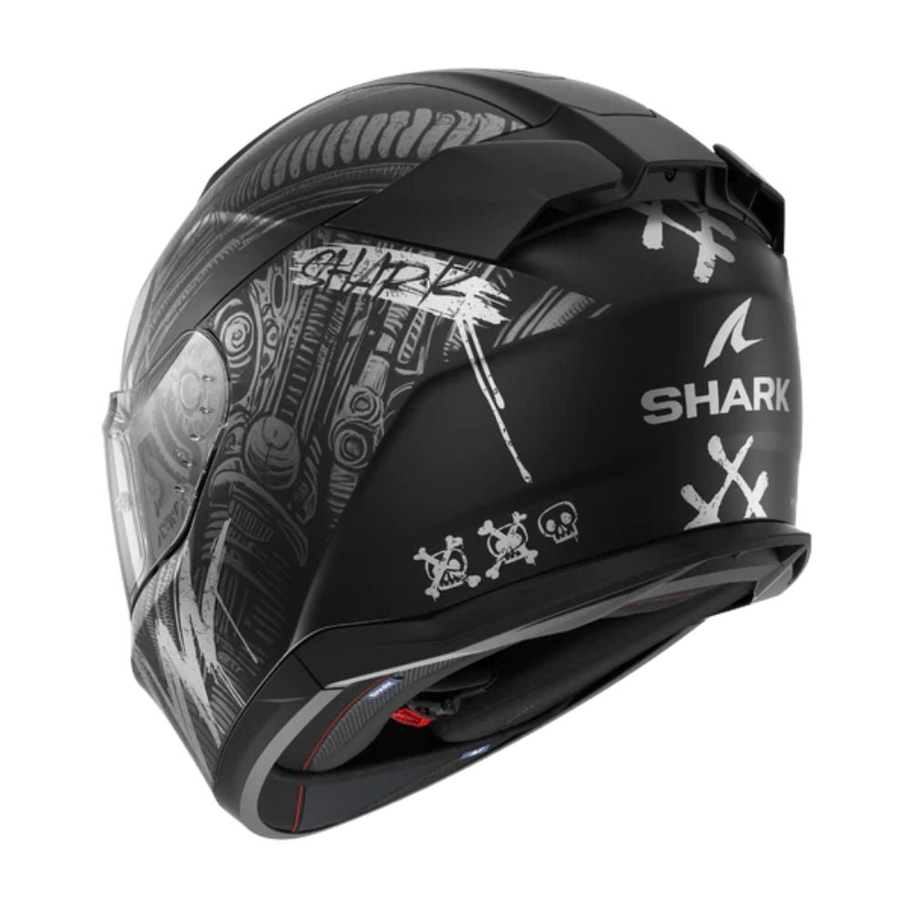 Shark SHARK D-SKWAL 3 SHIEVER Matt Black / Anthracite / Silver - Rear View