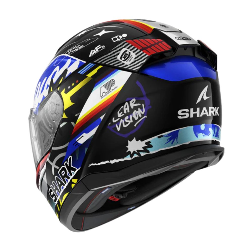 Shark SHARK D-SKWAL 3 STREETRUSH Black / Blue / Pearl - Rear View