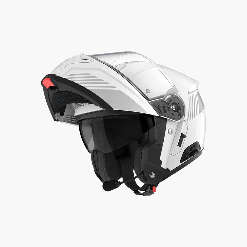 Sena Specter Smart Flip-Up Helmet with Mesh Comms Glossy White