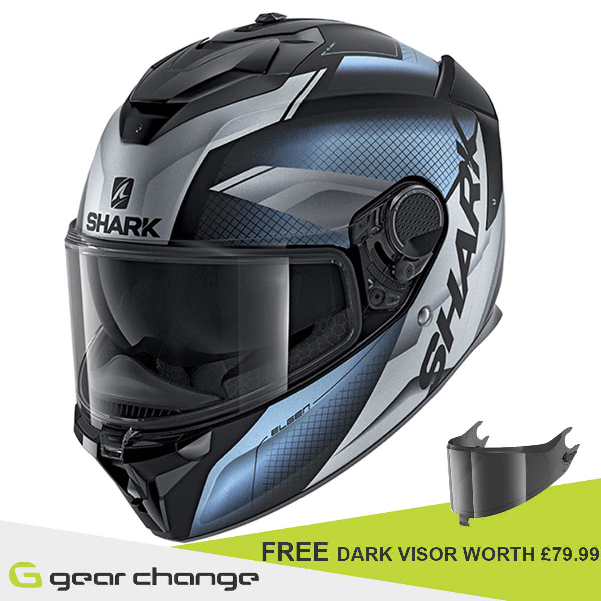 Shark Spartan GT - Elgen MAT KSS - Free Dark Visor