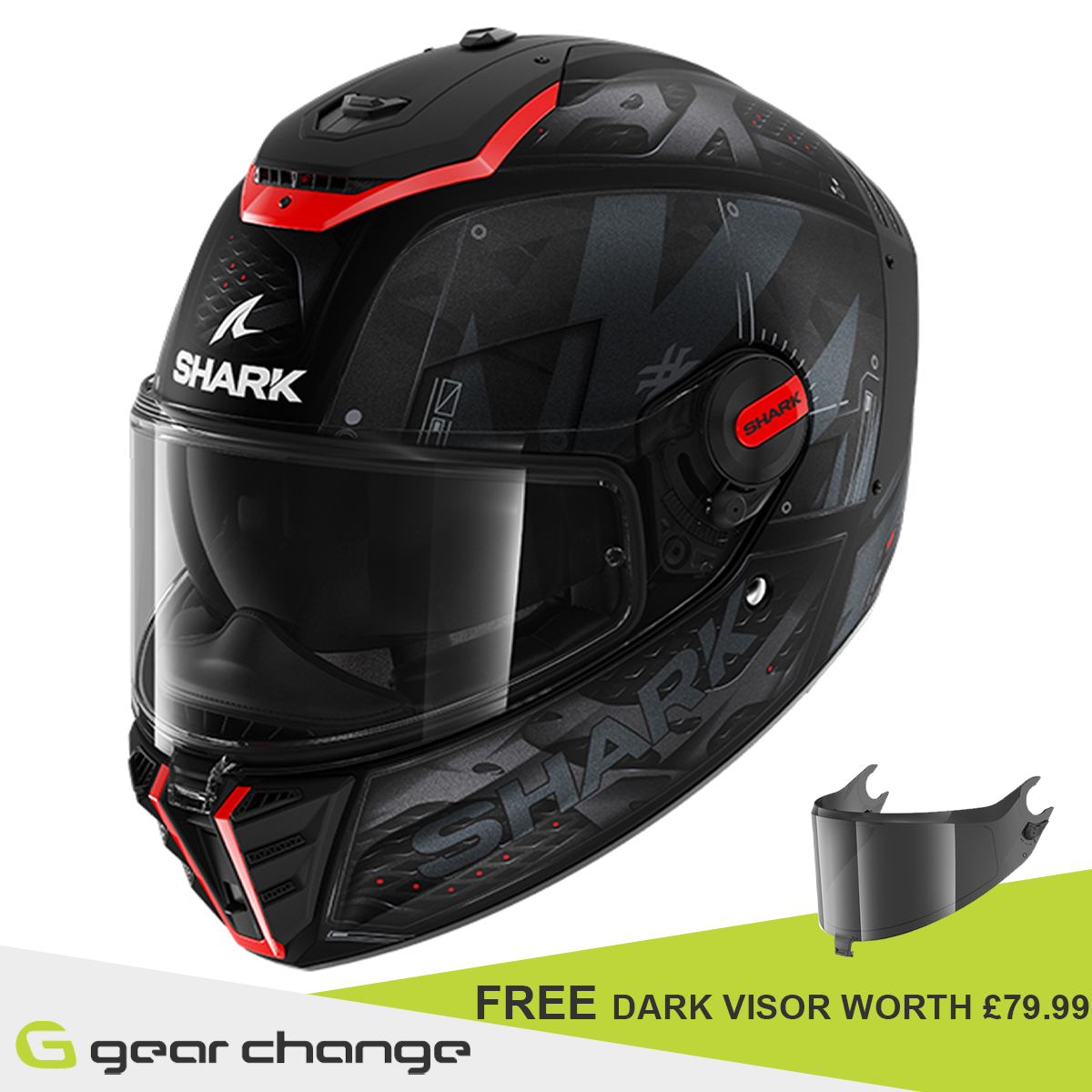 Shark Spartan RS - Stingrey Mat KAR  - Free Dark Visor