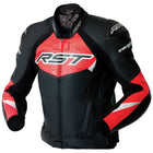 RST TRACTECH EVO D3O LEATHER JACKET - BLACK / FLUO RED
