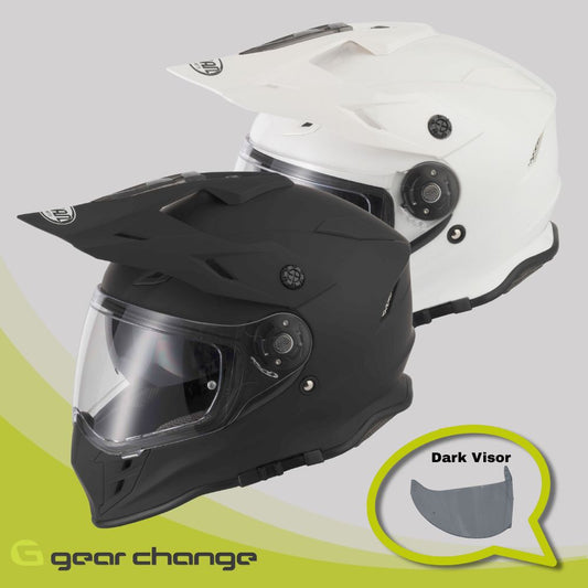 Vcan H331 Dual Sport Motorcycle Helmets (Free Dark Visor Worth £24.99)