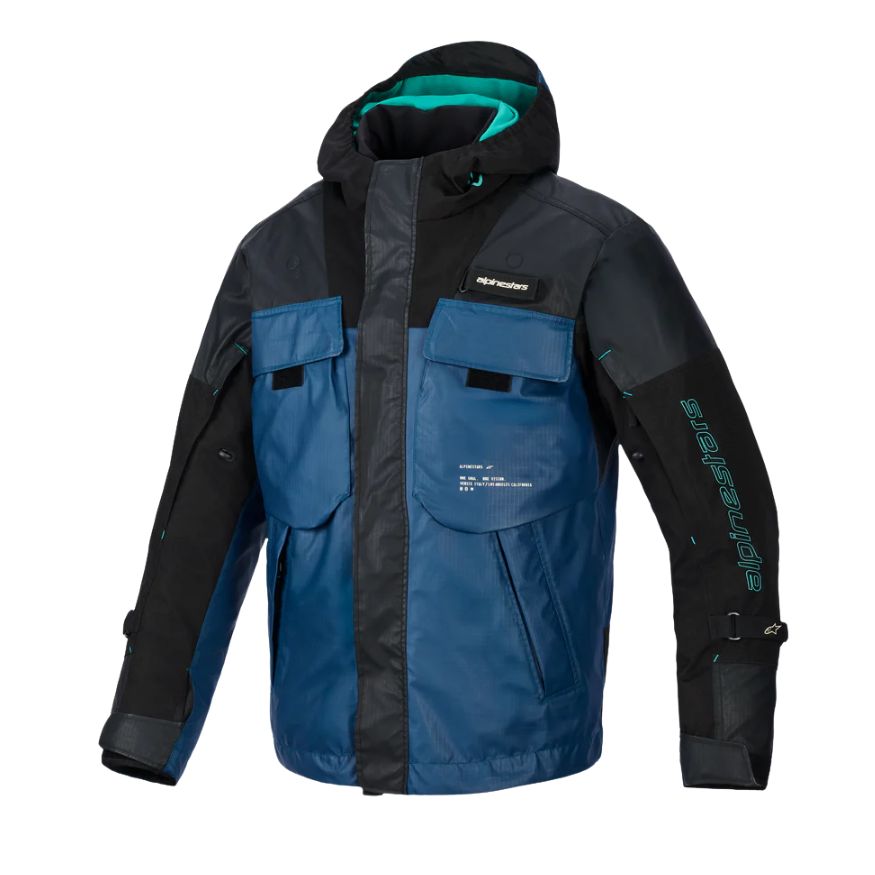 Alpinestars Alpinestars Mospher Waterproof  Jacket - Black Dark Petrol - Front View