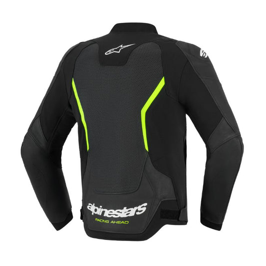 Alpinestars GP Force V2 AirFlow Leather Jacket - Black Yellow Fluo