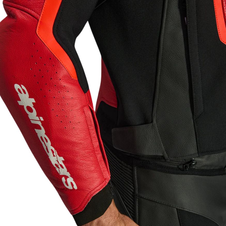 Alpinestars GP Force V2 AirFlow Leather Jacket - Red Red Fluo