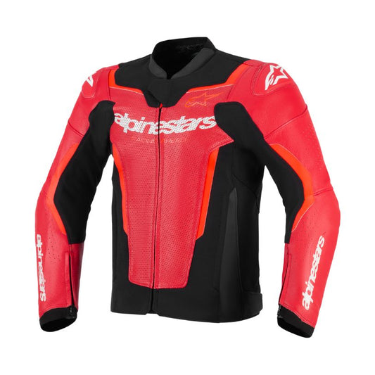 Alpinestars GP Force V2 AirFlow Leather Jacket - Red Red Fluo