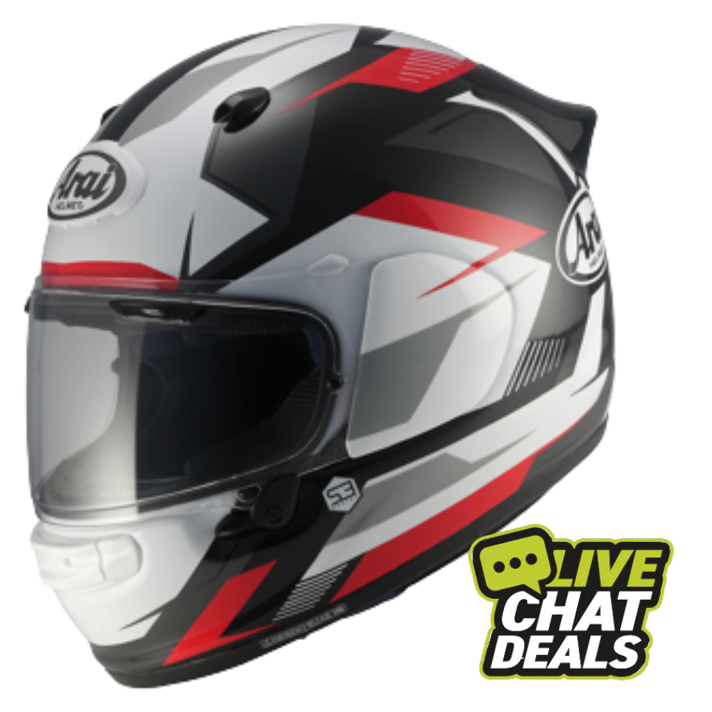arai quantic supra red motorcycle helmet