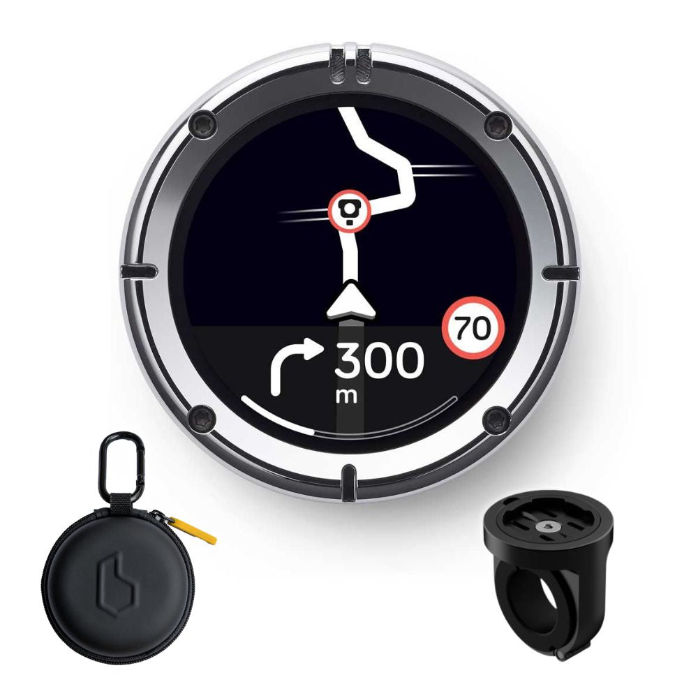 Beeline Beeline Moto II Classic Edition Chrome - GPS SAT NAV SYSTEM (Free Bar Mount & Case) - Front View