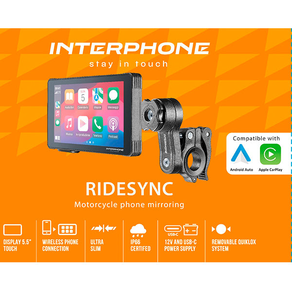 Interphone Ridesync Motorcycle Smartphone Wi-Fi Connection System