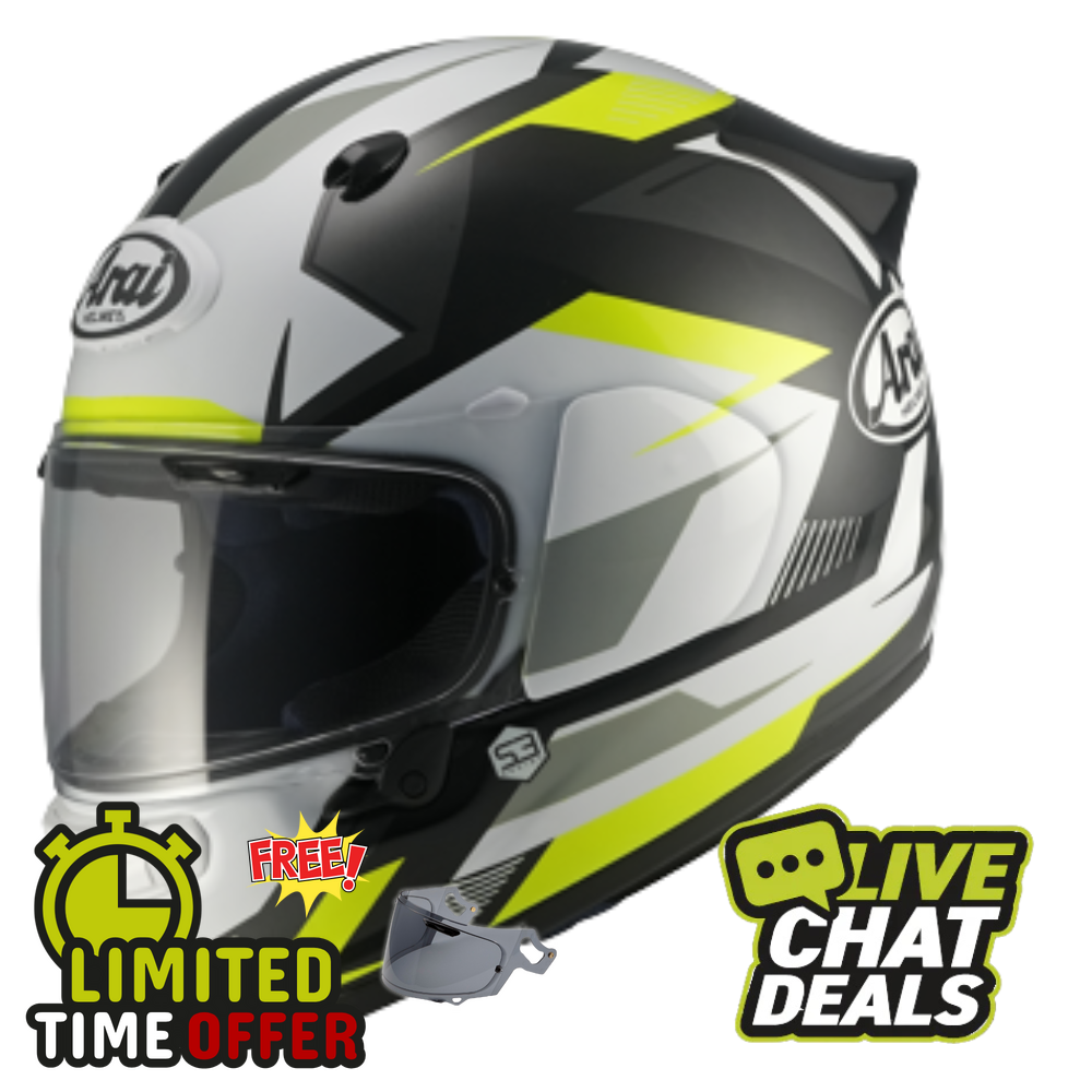 arai quantic supra yellow motorcycle helmet
