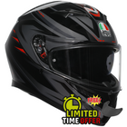 AGV K3 SYTH - BLACK/RED - Free Dark Visor
