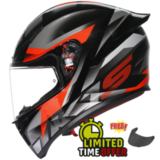 AGV AGV K1-S FASTLAP - BLACK/GREY/RED - Front View