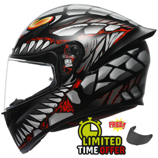 AGV AGV K1-S LYZARD - BLACK/GREY/RED - Front View