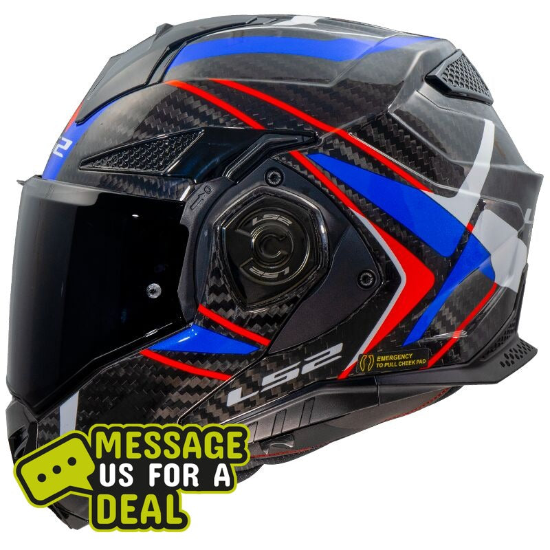 Gear Change Online LS2 FF901 ADVANT X CARBON HELMETS with Dark Visor - Side View