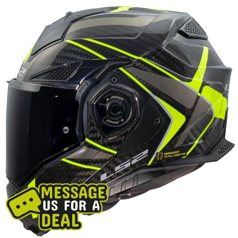 Gear Change Online LS2 FF901 ADVANT X CARBON HELMETS with Dark Visor - Detail View